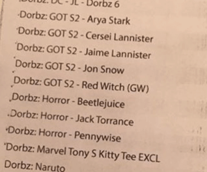 Game of Thrones Series 2, Justice League and Horror Dorbz are coming!