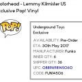 Underground Toys Exclusive Lemmy Kilmister Pop! coming soon.