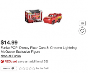 Funko Pop! Disney Pixar Cars 3: Chrome Lighting McQueen Target Exclusive InStock Online