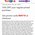 Toys“R”Us 15% off sale