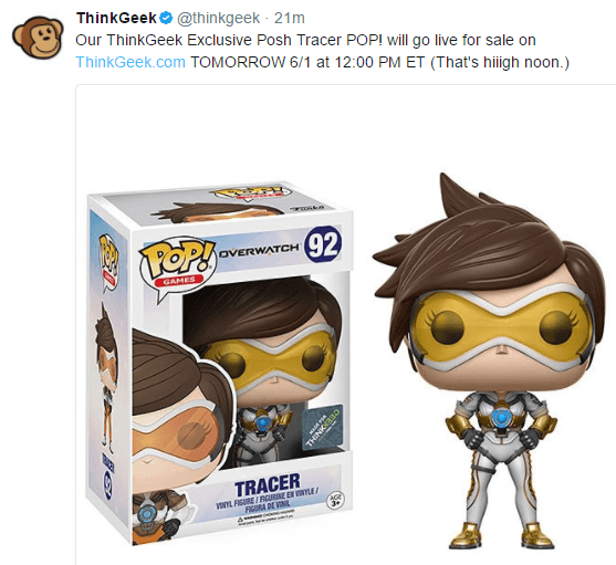 ThinkGeek Exclusive Posh Tracer POP! will go live for sale on http://ThinkGeek.com  TOMORROW 6/1 at 12:00 PM E
