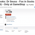 Funko POP! Books: Dr Seuss – Fox in Socks (Flocked) Live Link