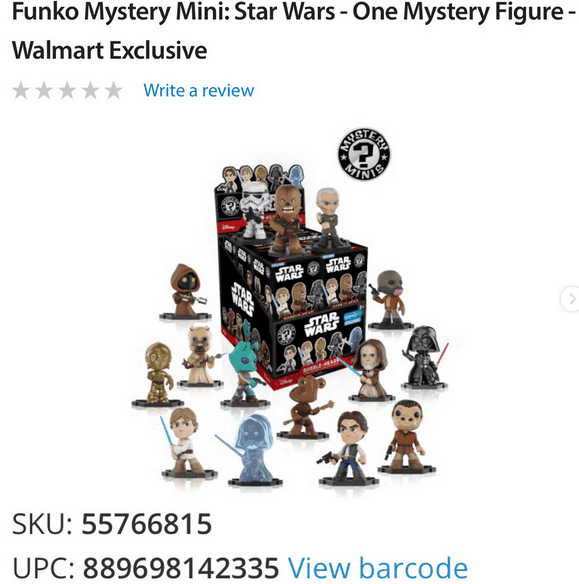 Funko Mystery Mini: Star Wars - One Mystery Figure - Walmart Exclusive (Place Holder)