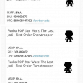 Funko Pop! The last 3 Star Wars Ep8 : The last Jedi pop!s found! (Walmart leak)