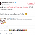 Funko NYCC Ticket Lottery will be live on Sept 14
