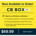 Booksamillion.com and Comicbook.com Now have a CB Box Lite, Which will contain the Marvel Funko Pop! 2 Pack!