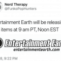 Entertainment Earth will have their SDCC Exclusive Funko Pops up at 9am PT / Noon ET