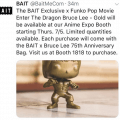 Bait Exclusive Funko Pop! Bruce Lee Gold – Anime Expo Booth on 7/5