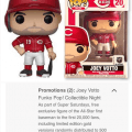 Joey Votto Pop will be given out this weekend on 7/28 at the Reds vs. Phillies game. 20,000 will be the one in pic and 500 will be gold variants
