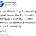 Galactic Toys is getting a new Funko Pop exclusive, which will be available for preorder starting tomorrow