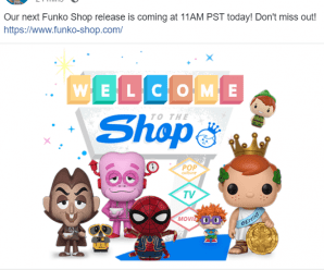 Next Funko Shop release is coming at 11AM PST today!