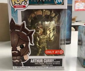Closer Look at Gold Chrome Arthur Curry from Target’s Aquaman Funko Box