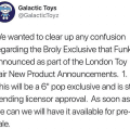 Information about the Broly Funko Pop Announced at Toy Fair as a Galactic Toys Exclusive