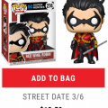 [Placeholder Link] Hot Topic Exclusive Funko Pop Red Wing Robin is street dated for 3/6.