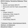 ECCC Online Tentative Release Times