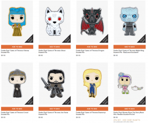 BoxLunch has Game of Thrones Funko Pop Pins up for sale!