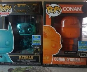 Closer Look at SDCC 2019 – Teal Chrome Batman and Conan (Orange) Funko Pop!s
