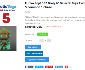Funko Pop! DBZ Broly 6″ Galactic Toys Exclusive Collectors Bundle 5 Common 1 Chase – Restock