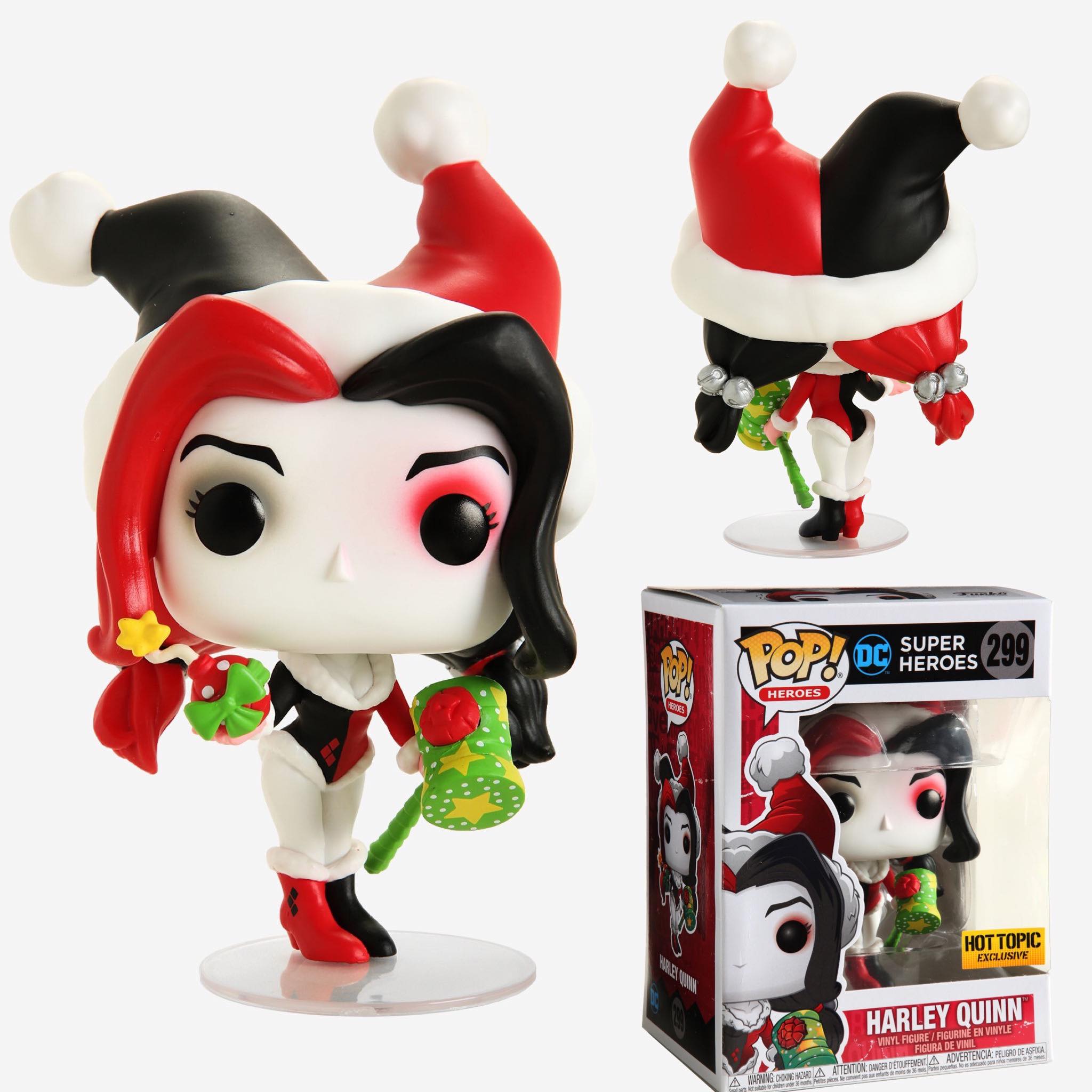 Out of box look at Hot Topic exclusive Funko Pop Holiday Harley Quinn! Releasing Thursday in stores and online.