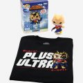 FUNKO MY HERO ACADEMIA POP! TEES PLUS ULTRA T-SHIRT & SILVER AGE ALL MIGHT GLOW-IN-THE-DARK VINYL FIGURE BOX SET HOT TOPIC EXCLUSIVE – Available in XS SM &  MD