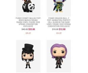 The shared ECCC exclusive Funko Pops at Hot Topic are now on sale! Use code EXK256WN for $15 off $50.