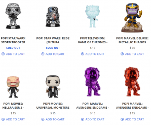 Several retailer exclusives are available on Funko Shop