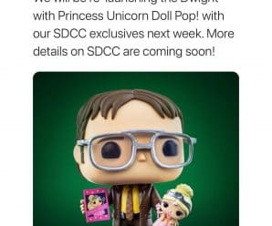 Dwight with Princess Unicorn Funko Pop is rereleasing next week with the SDCC exclusives!