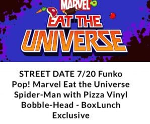 Coming Soon: Funko Pop BoxLunch exclusive Marvel Eat the Universe – Spider-Man with pizza!