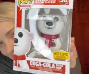 First look at Hot Topic exclusive Funko Pop Diamond Coca-Cola Polar Bear! Releasing next month.