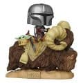 First look at Funko Pop The Mandalorian on Bantha with Child in bag!